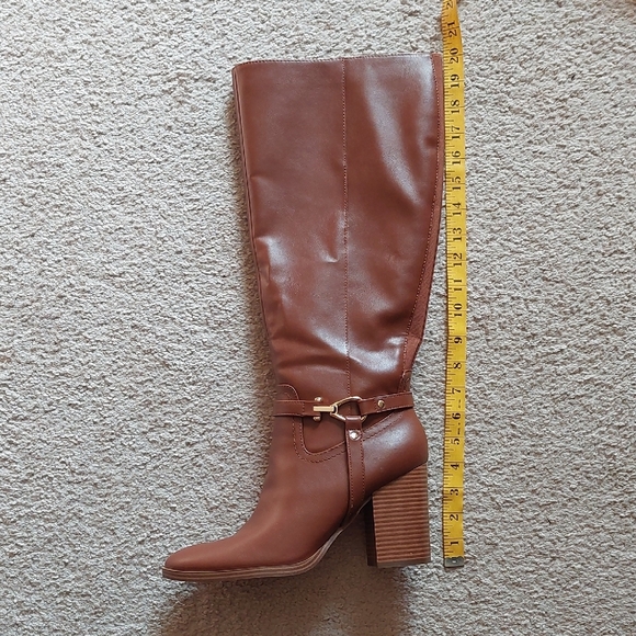 NWT Brown Faux Leather Knee-High Boots Sz 11 - Picture 9 of 16